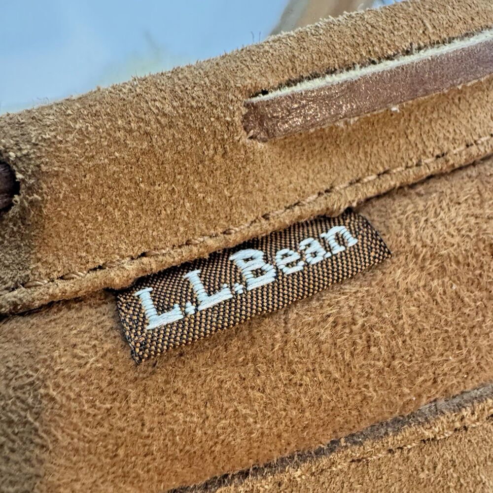 L.L. Bean Wicked Good Moccasins Women's 6M Brown Suede Sherpa Lined Slippers - Picture 10 of 11